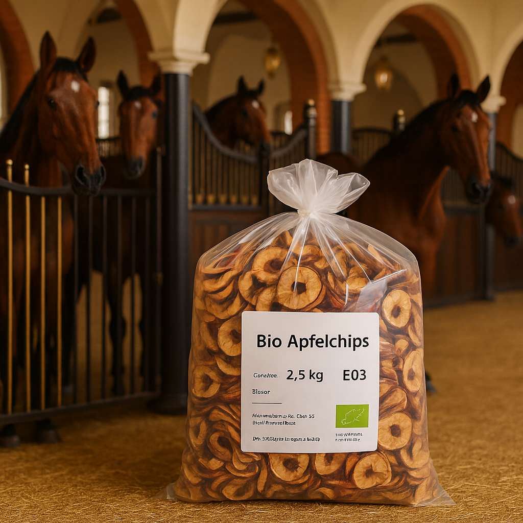 🐴 Bio-Apfelchips für Tiere – 2,5 kg Sack