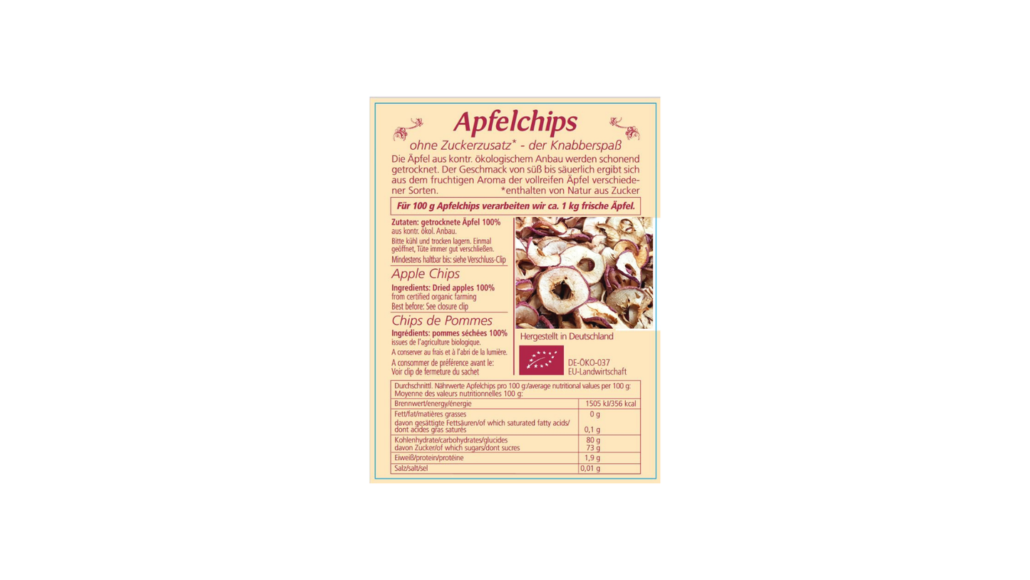 Inhaltsstoffe Bio Apfelchips