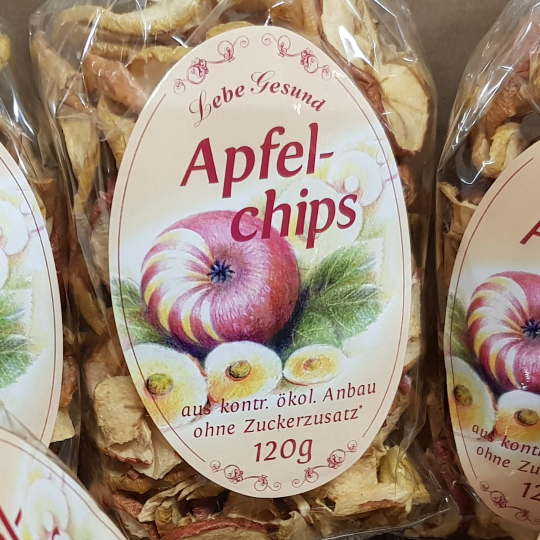 Etikett 120g Apfelchips