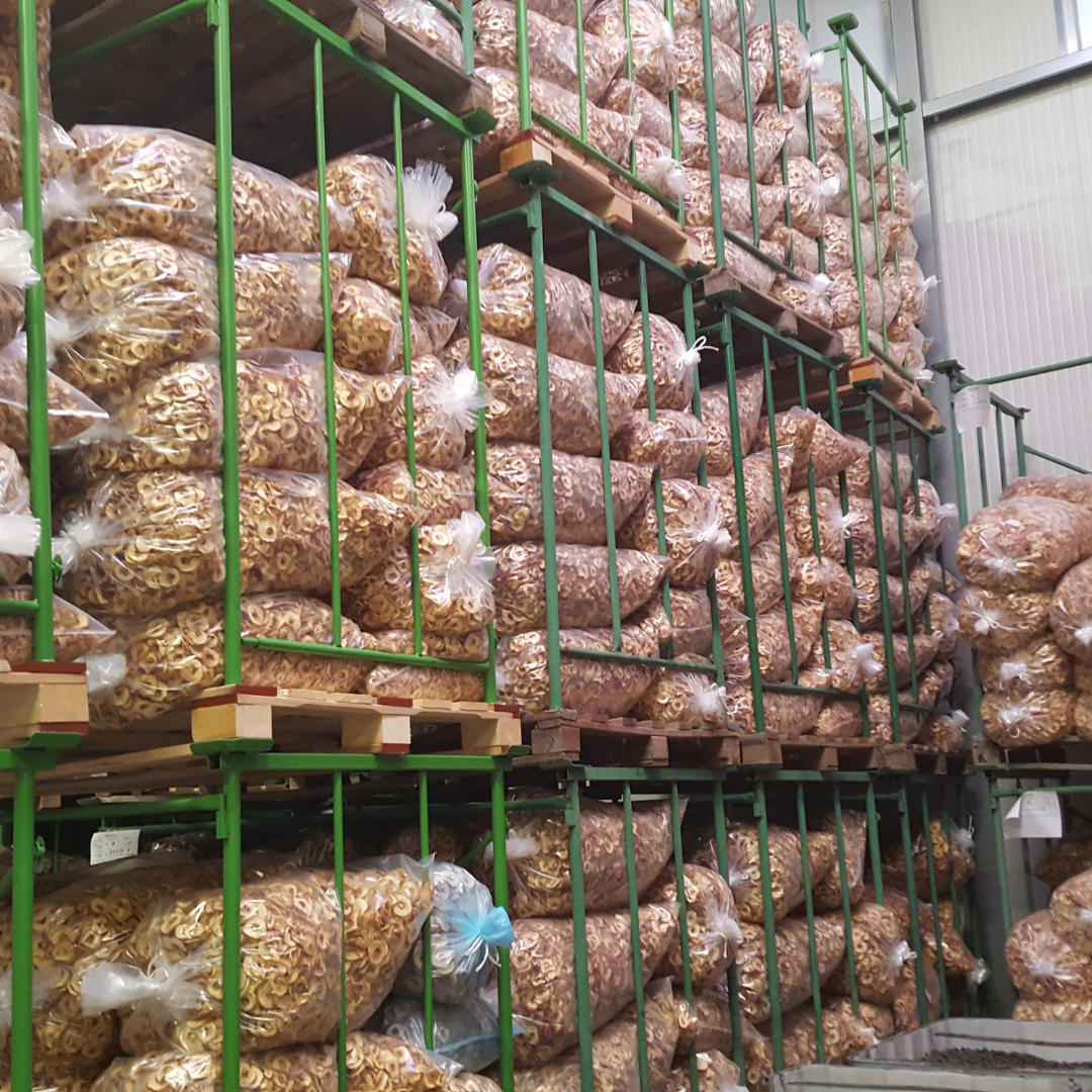 Apfelchips Lager große Säcke