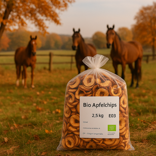 🐴 Bio-Apfelchips für Tiere – 2,5 kg Sack