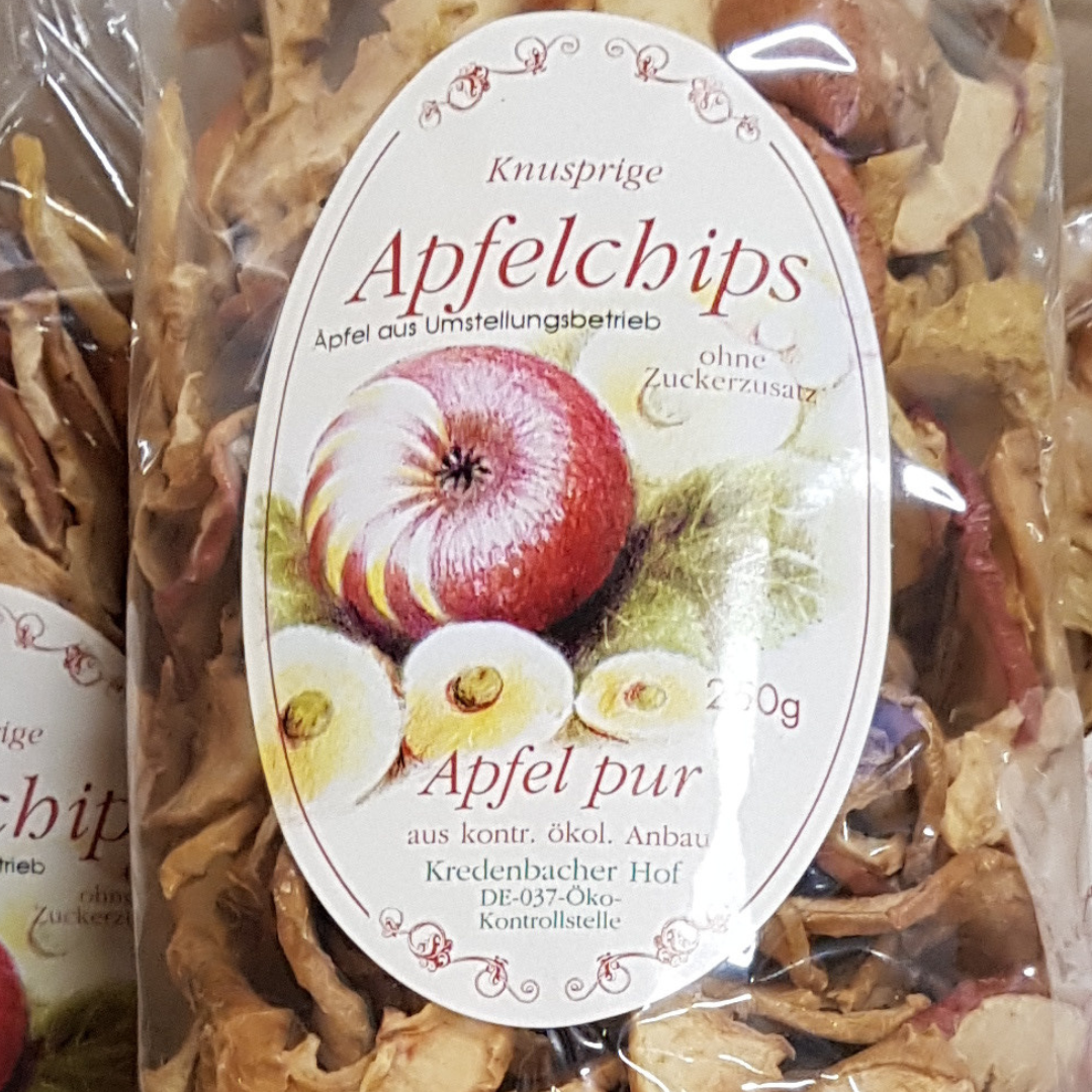 Bio Apfelchips: Karton mit 12 Päckchen à 250 g