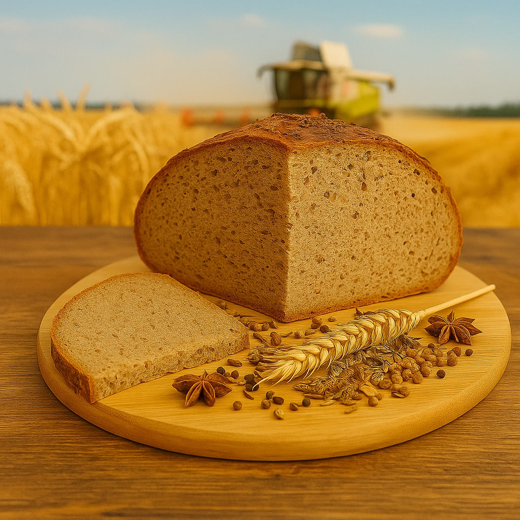 Bauernbrot Gewürz Angebot mit Mähdrescher