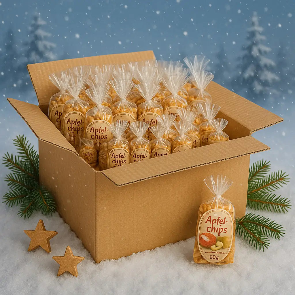 150 Tüten Apfelchips bio 60g