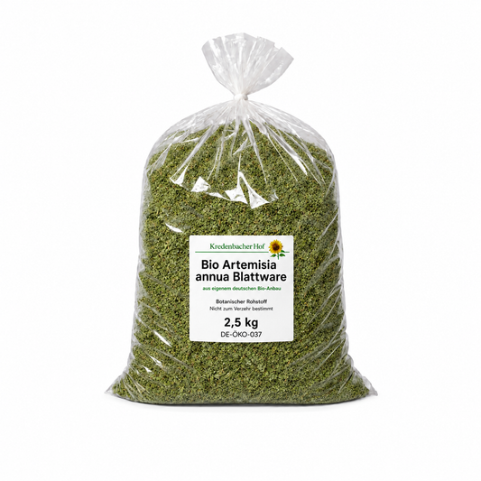 Sac de 2,5 kg de feuilles séchées d’Artemisia annua bio cultivées à Kredenbacher Hof en Allemagne