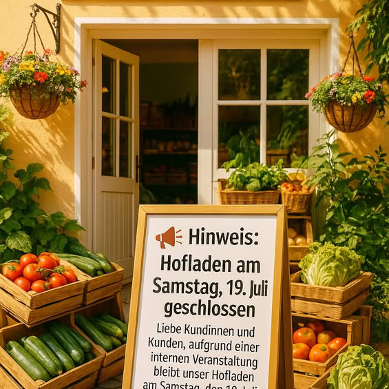 Samstag einmalig geschlossen
